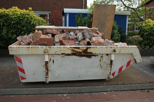 Construction site with debris and waste materials