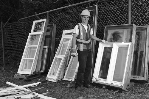 Team members of Premier Junk Removal Services preparing for a job